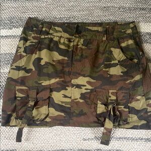 Charlotte Russe Multicolor Camouflage Skirt